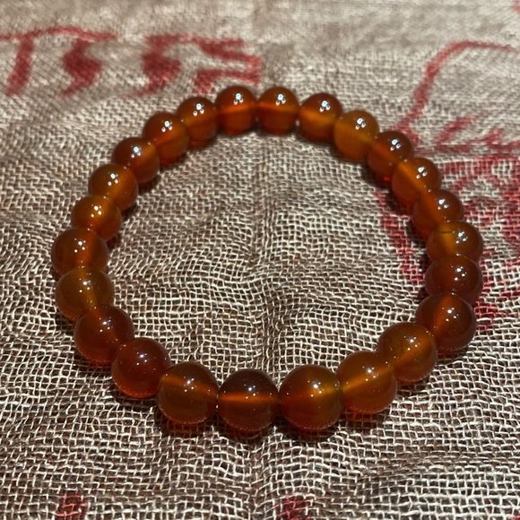 Katmandu Trading Company Jewelry - (Sold out) 8MM Cherry Carnelian Bead Stretchy Bracelet